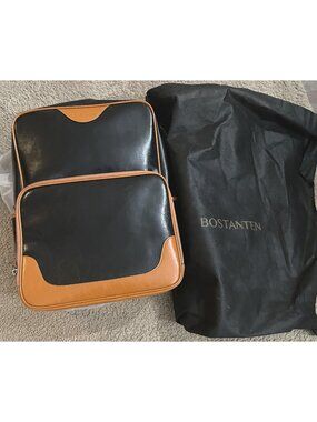 Bostanten Backpack-Leather-Black-Brown Trim-With dust bag-Brand New
